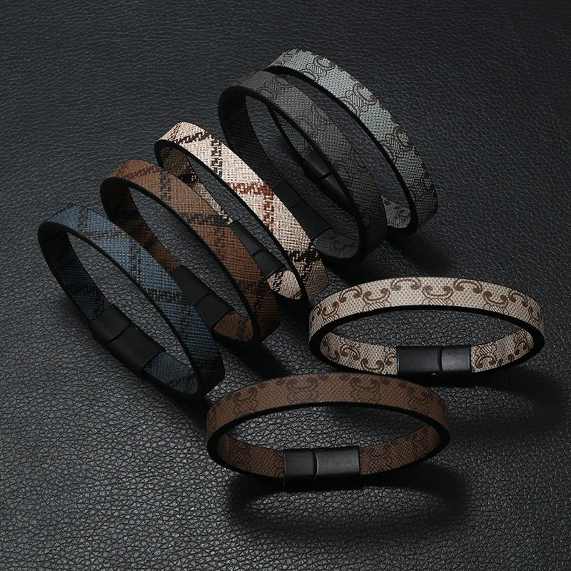 Trendy Leather Bracelets Men Stainless Steel Multilayer Braided Rope Bracelets for Male Bracelets Jewelry Pulsera Hombre