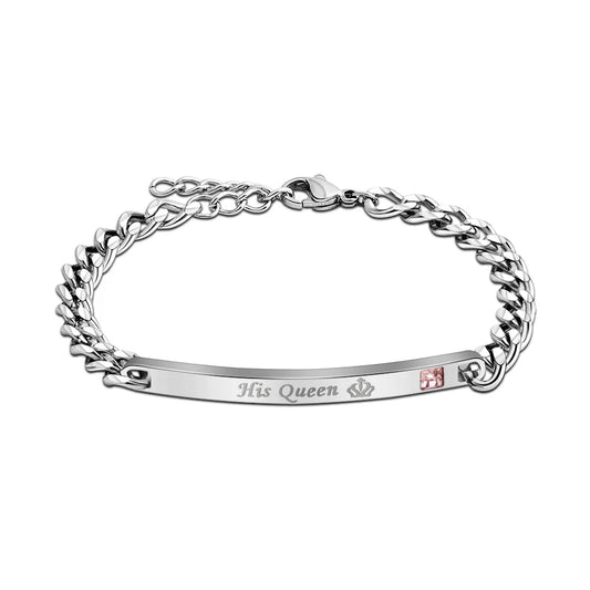 Love Bangle Men and Women Couple Bracelets Her King His Queen Charm Wrist Chain Valentine'S Gift in Clearance Price